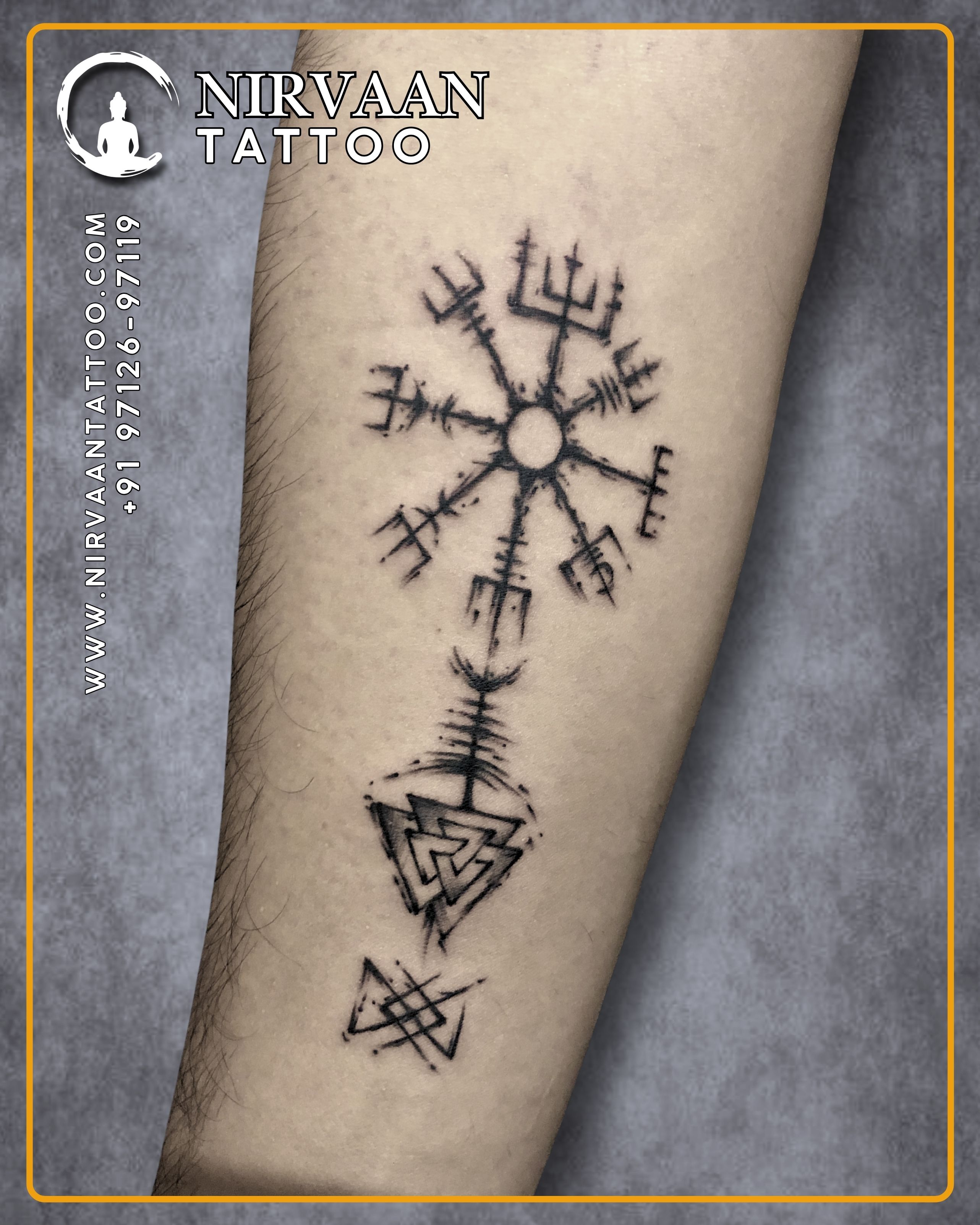 Viking symbolic tattoo design